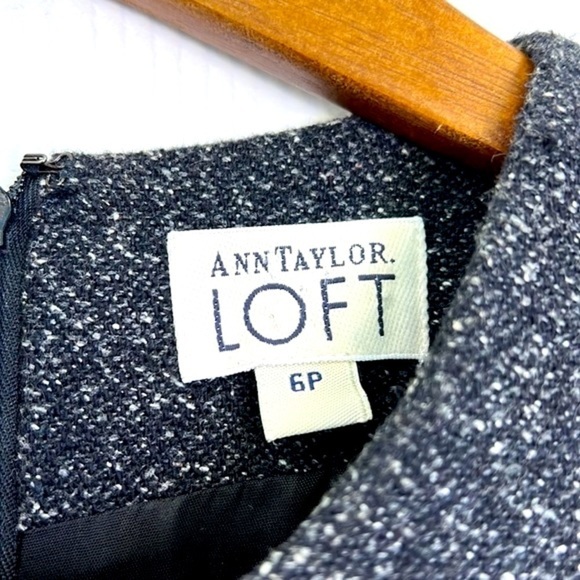 Ann Taylor Loft - Dark Heather Gray Sleeveless Dress With Front Pockets Size 6P - Picture 9 of 13